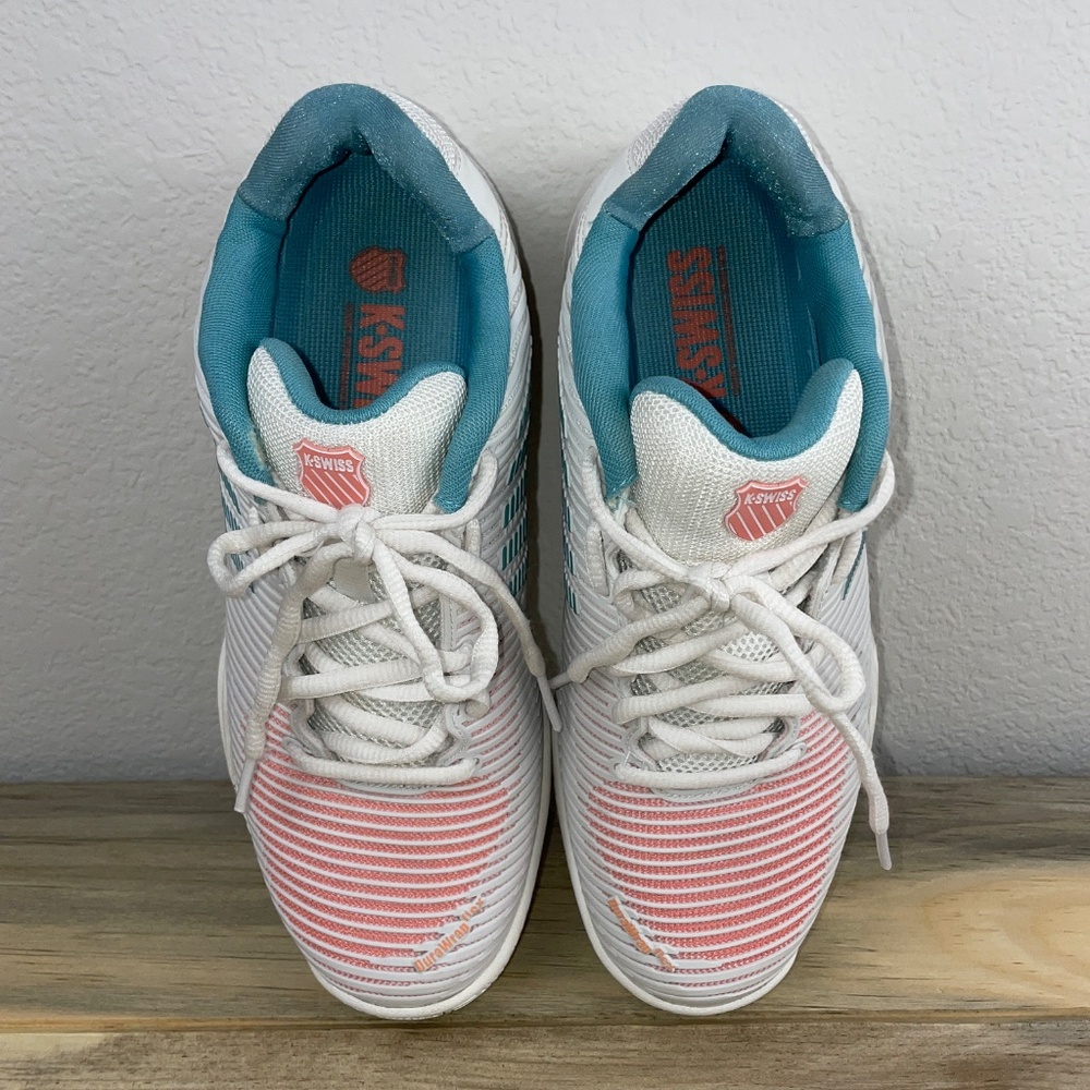 K-Swiss Pickleball Shoes Hypercourt Women's Size 9 White Peach Teal - Picture 8 of 14